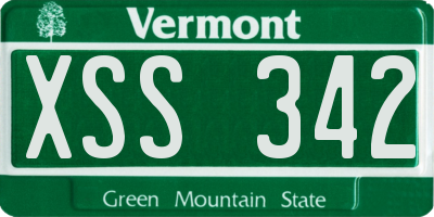 VT license plate XSS342