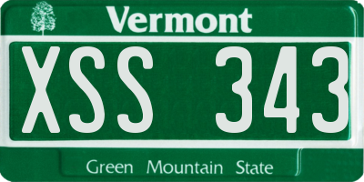 VT license plate XSS343