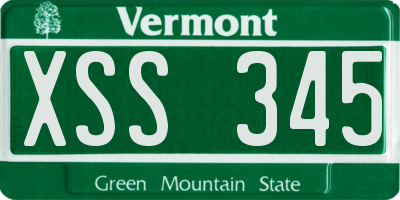 VT license plate XSS345