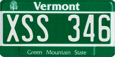 VT license plate XSS346