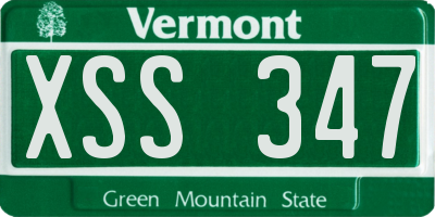 VT license plate XSS347