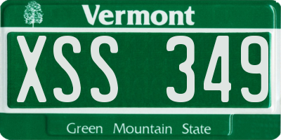 VT license plate XSS349
