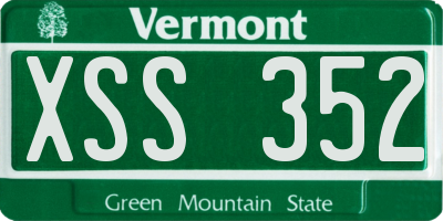 VT license plate XSS352
