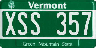 VT license plate XSS357