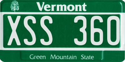 VT license plate XSS360