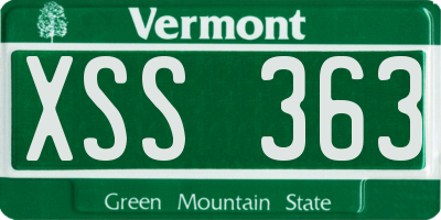 VT license plate XSS363