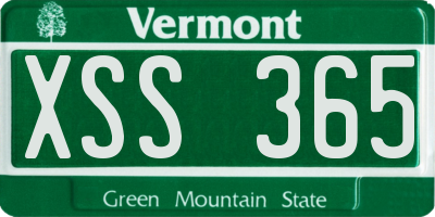 VT license plate XSS365