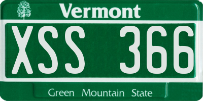 VT license plate XSS366