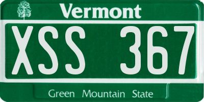 VT license plate XSS367