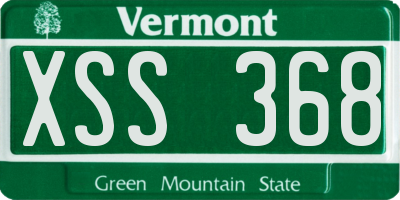 VT license plate XSS368
