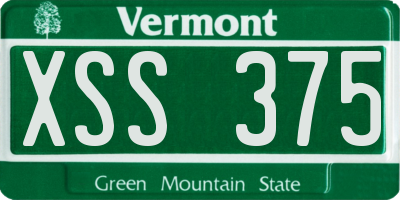 VT license plate XSS375