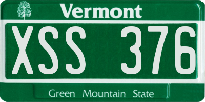 VT license plate XSS376