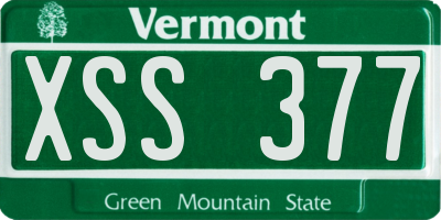 VT license plate XSS377