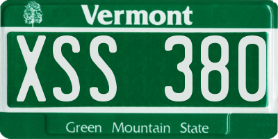 VT license plate XSS380