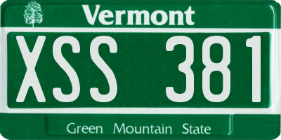 VT license plate XSS381