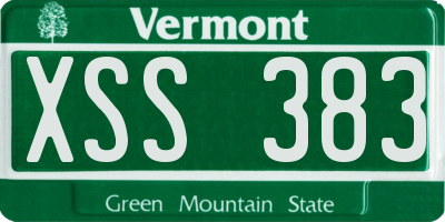 VT license plate XSS383