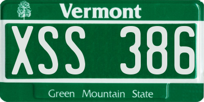 VT license plate XSS386