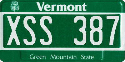VT license plate XSS387
