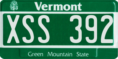 VT license plate XSS392