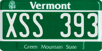 VT license plate XSS393