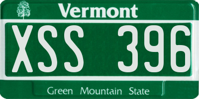 VT license plate XSS396