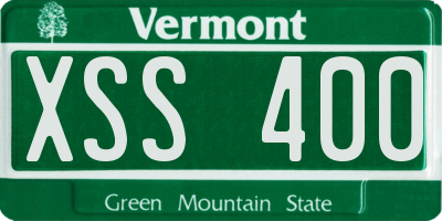 VT license plate XSS400