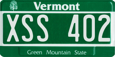 VT license plate XSS402