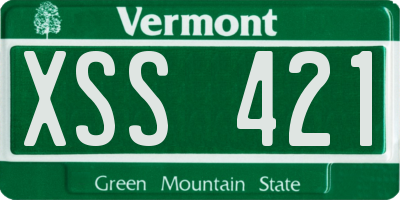 VT license plate XSS421
