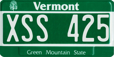 VT license plate XSS425