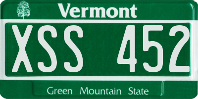 VT license plate XSS452