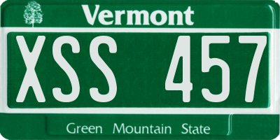 VT license plate XSS457