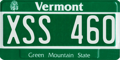 VT license plate XSS460