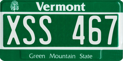 VT license plate XSS467