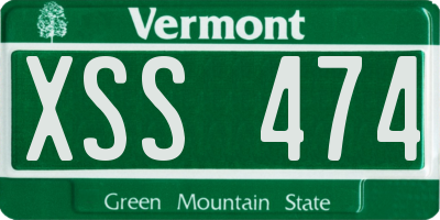 VT license plate XSS474