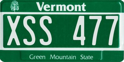 VT license plate XSS477