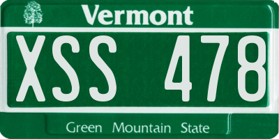 VT license plate XSS478