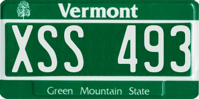 VT license plate XSS493