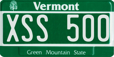 VT license plate XSS500