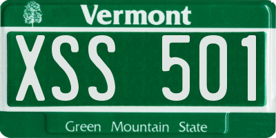 VT license plate XSS501
