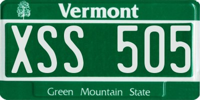 VT license plate XSS505