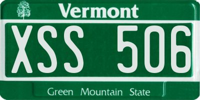 VT license plate XSS506