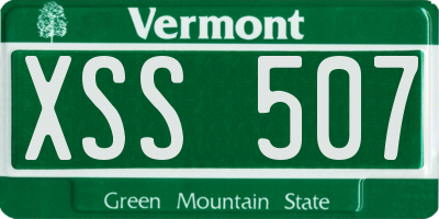 VT license plate XSS507