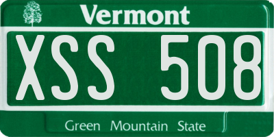VT license plate XSS508