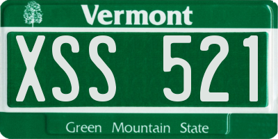 VT license plate XSS521