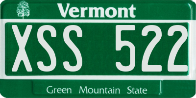VT license plate XSS522