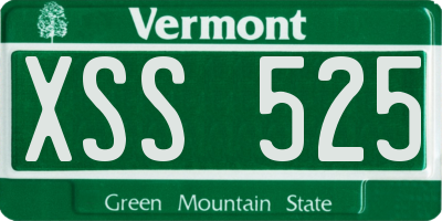 VT license plate XSS525