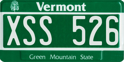 VT license plate XSS526