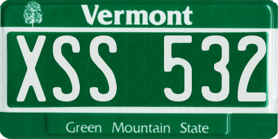 VT license plate XSS532