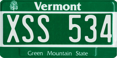 VT license plate XSS534