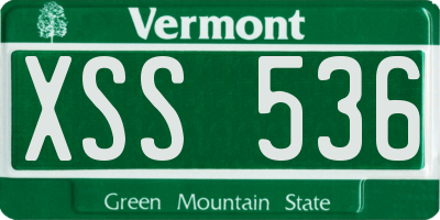 VT license plate XSS536